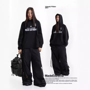 Vintage Washed Hooded Sweatshirt Jacket for Men and Women