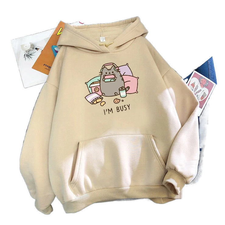 Cartoon Cute Printed Hooded Sweatshirt Unisex Long Sleeve Casual J