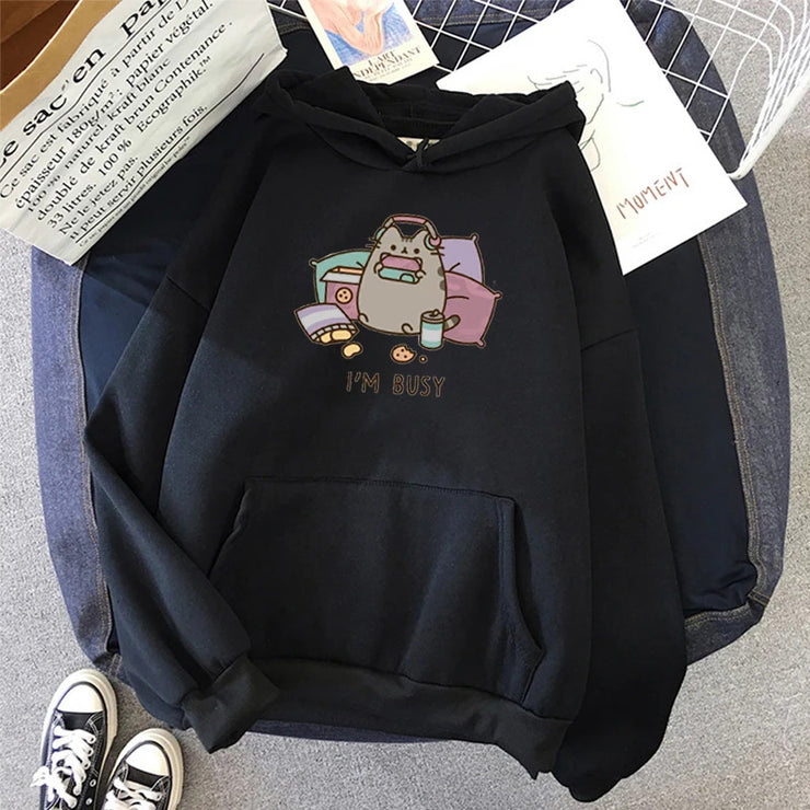 Cartoon Cute Printed Hooded Sweatshirt Unisex Long Sleeve Casual J