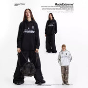 Vintage Washed Hooded Sweatshirt Jacket for Men and Women