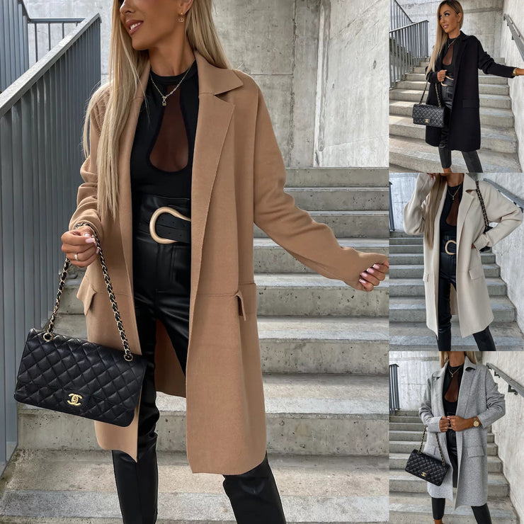 Loose Thin Woolen Coat INS Casual Fashion Overcoat for Women