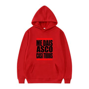Letter Pattern Printed Hooded Sweatshirt Unisex Long Sleeve Casual