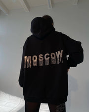 Back Letter Fashion Brand Rhinestone Fringe Design Sweatshirt