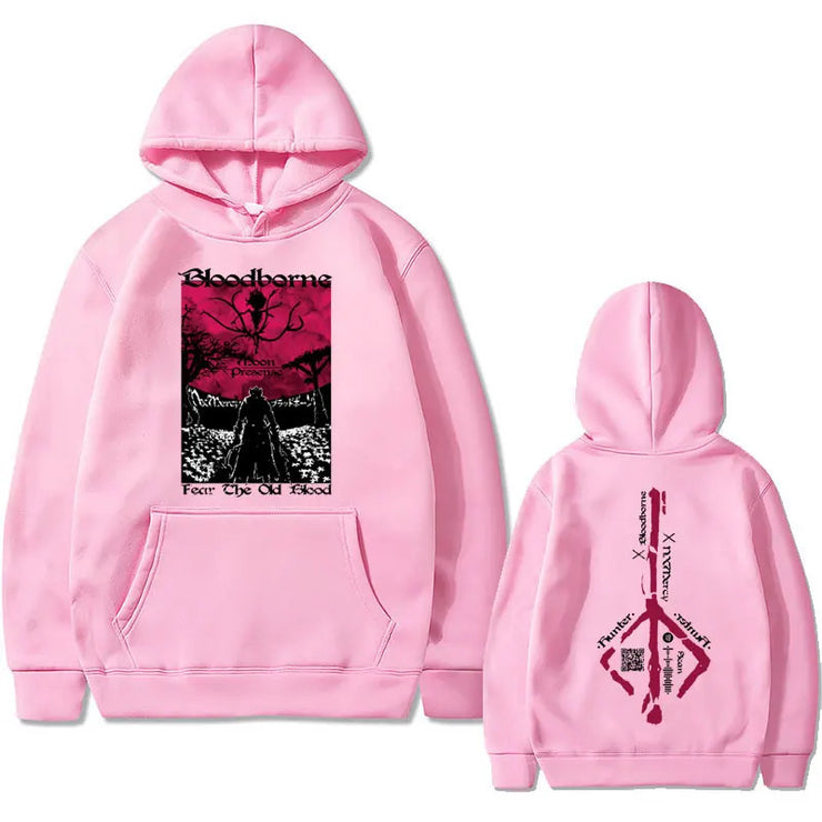 Spring and Autumn  Blood Curse Print Hooded Sweatshirt Casual Unisex Long Sleeve Jacket Fashion