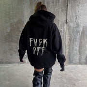 Back Letter Fashion Brand Rhinestone Fringe Design Sweatshirt