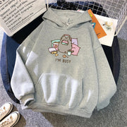 Cartoon Cute Printed Hooded Sweatshirt Unisex Long Sleeve Casual J