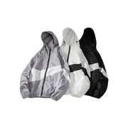 New Men Spring Fall Thin Hoodies Coats Long Sleeves Color Block
