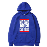 Letter Pattern Printed Hooded Sweatshirt Unisex Long Sleeve Casual