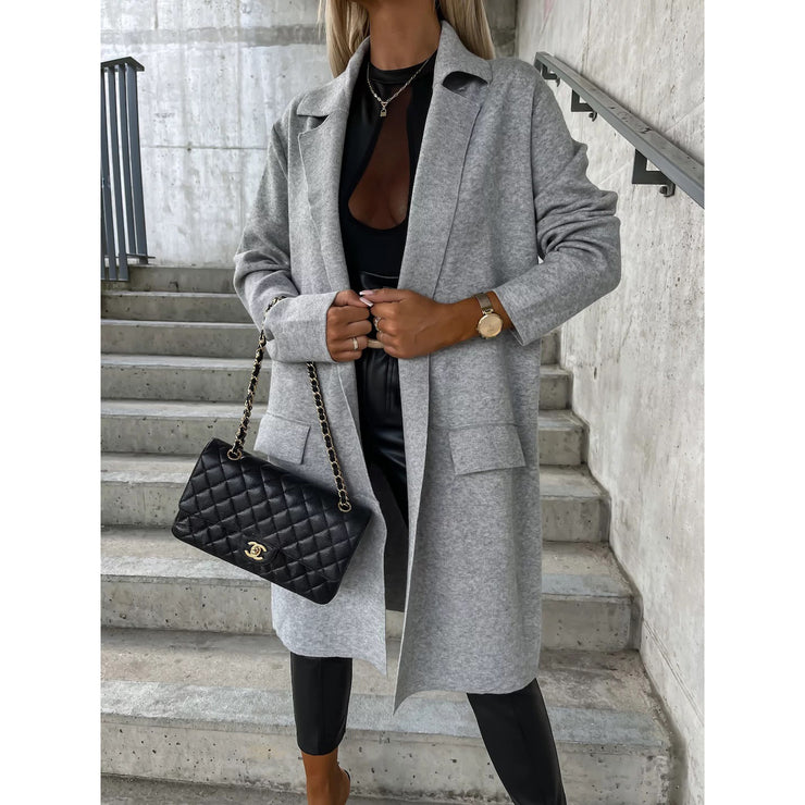 Loose Thin Woolen Coat INS Casual Fashion Overcoat for Women
