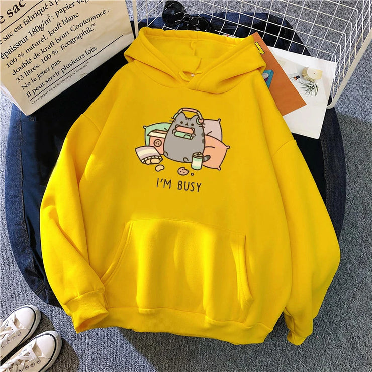 Cartoon Cute Printed Hooded Sweatshirt Unisex Long Sleeve Casual J