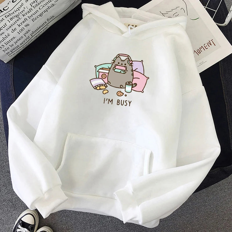 Cartoon Cute Printed Hooded Sweatshirt Unisex Long Sleeve Casual J