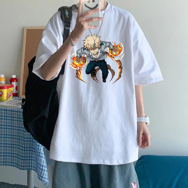 Anime My Hero Academia Printed Short Sleeve Casual Polyester