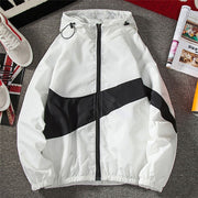 New Men Spring Fall Thin Hoodies Coats Long Sleeves Color Block