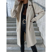Loose Thin Woolen Coat INS Casual Fashion Overcoat for Women