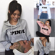 Women Oversized Hoodies Jumper Sweatshirt Female Pink