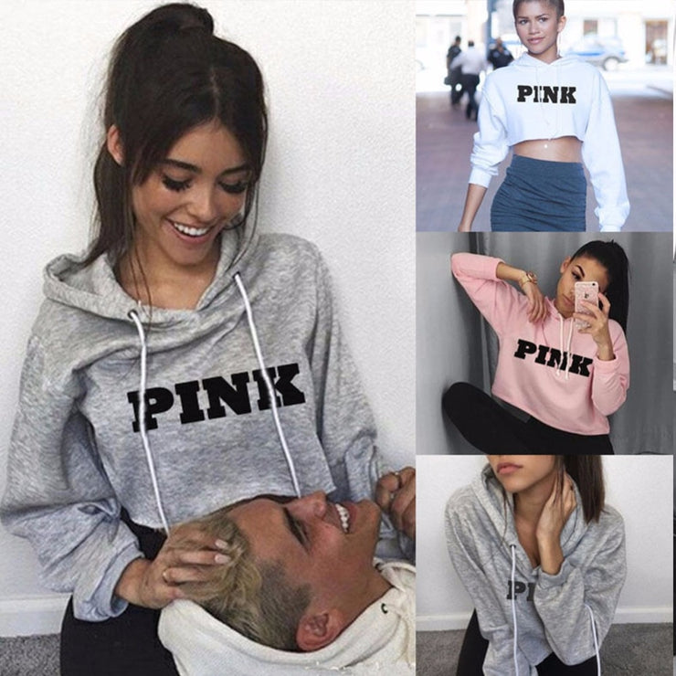 Women Oversized Hoodies Jumper Sweatshirt Female Pink