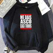 Letter Pattern Printed Hooded Sweatshirt Unisex Long Sleeve Casual