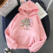 Cartoon Cute Printed Hooded Sweatshirt Unisex Long Sleeve Casual J