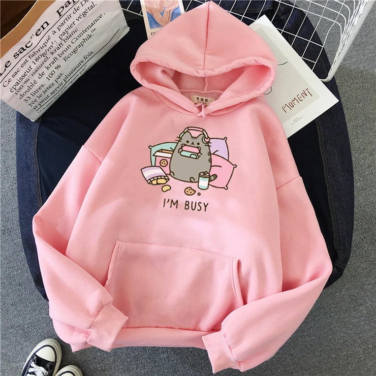 Cartoon Cute Printed Hooded Sweatshirt Unisex Long Sleeve Casual J