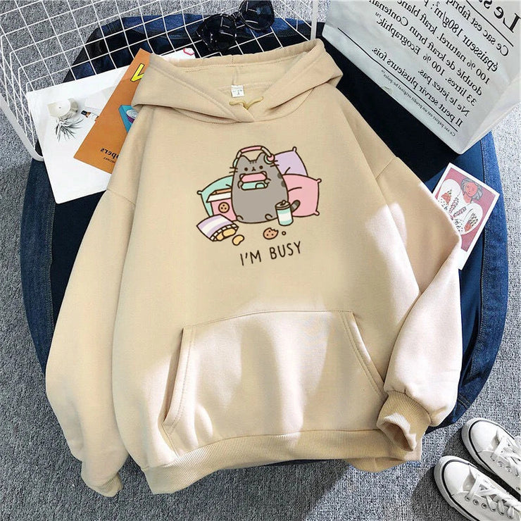 Cartoon Cute Printed Hooded Sweatshirt Unisex Long Sleeve Casual J