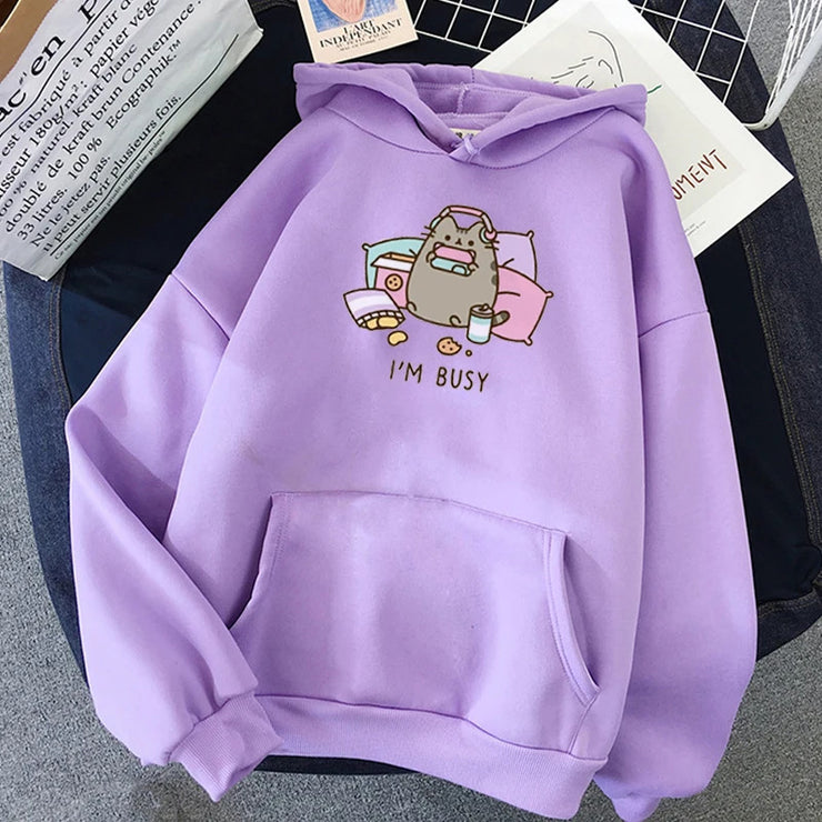 Cartoon Cute Printed Hooded Sweatshirt Unisex Long Sleeve Casual J