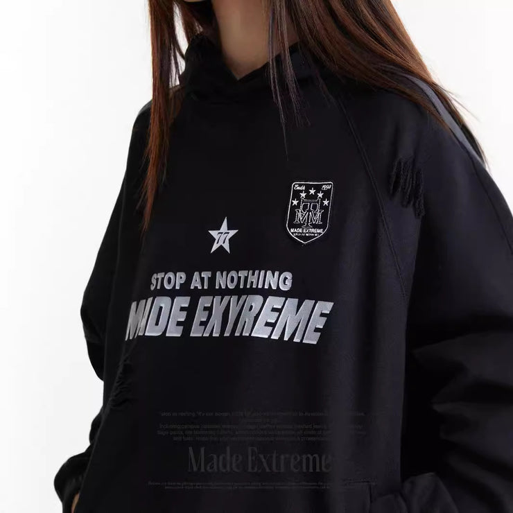 Vintage Washed Hooded Sweatshirt Jacket for Men and Women