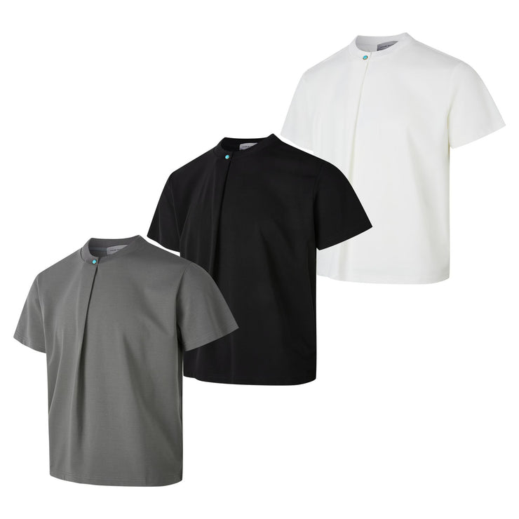 Design Unique Cut High-Grade Short Sleeve T-Shirt Solid Color