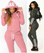 Pant Tops 2Pcs Set Women Ladies Tracksuit Crop Hoodies