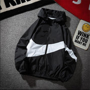 New Men Spring Fall Thin Hoodies Coats Long Sleeves Color Block