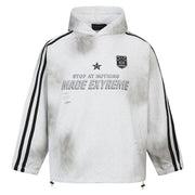 Vintage Washed Hooded Sweatshirt Jacket for Men and Women