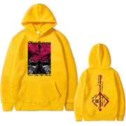 Spring and Autumn  Blood Curse Print Hooded Sweatshirt Casual Unisex Long Sleeve Jacket Fashion