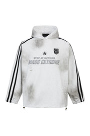 Vintage Washed Hooded Sweatshirt Jacket for Men and Women
