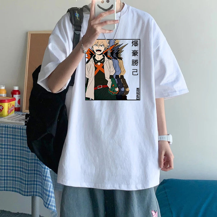 Anime My Hero Academia Printed Short Sleeve Casual Polyester